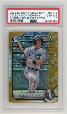 2022 BOWMAN CHROME MEGA COLSON MONTGOMERY 1ST /50 GOLD #BCP-71 PSA 10 WHITE SOX