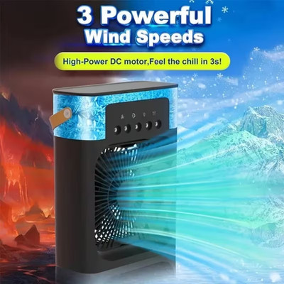 Tragbarer USB Luftkühler Ventilator Klimaanlage Wasserkühlung Ventilator Luftbefeuchter 600ml UK