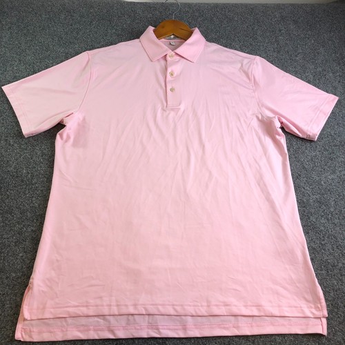 Peter Millar Golf Polo Shirt Mens Medium Pink Solid Summer Comfort Stretch - Picture 3 of 8