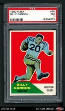 1960 Fleer #66 Billy Cannon Oilers RC PSA 7 - NM