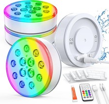 Lights, Upgraded Rechargeable Submersible LED Lights with Remote IP68 Waterproof