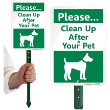 Easy Install Dog Poop Sign, Weatherproof 40 mil Aluminum