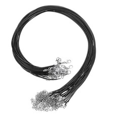 Waxed Necklace Cord Bulk Black 1.5mm Dia 18" Rope for Pendants Bracelets,20Pcs