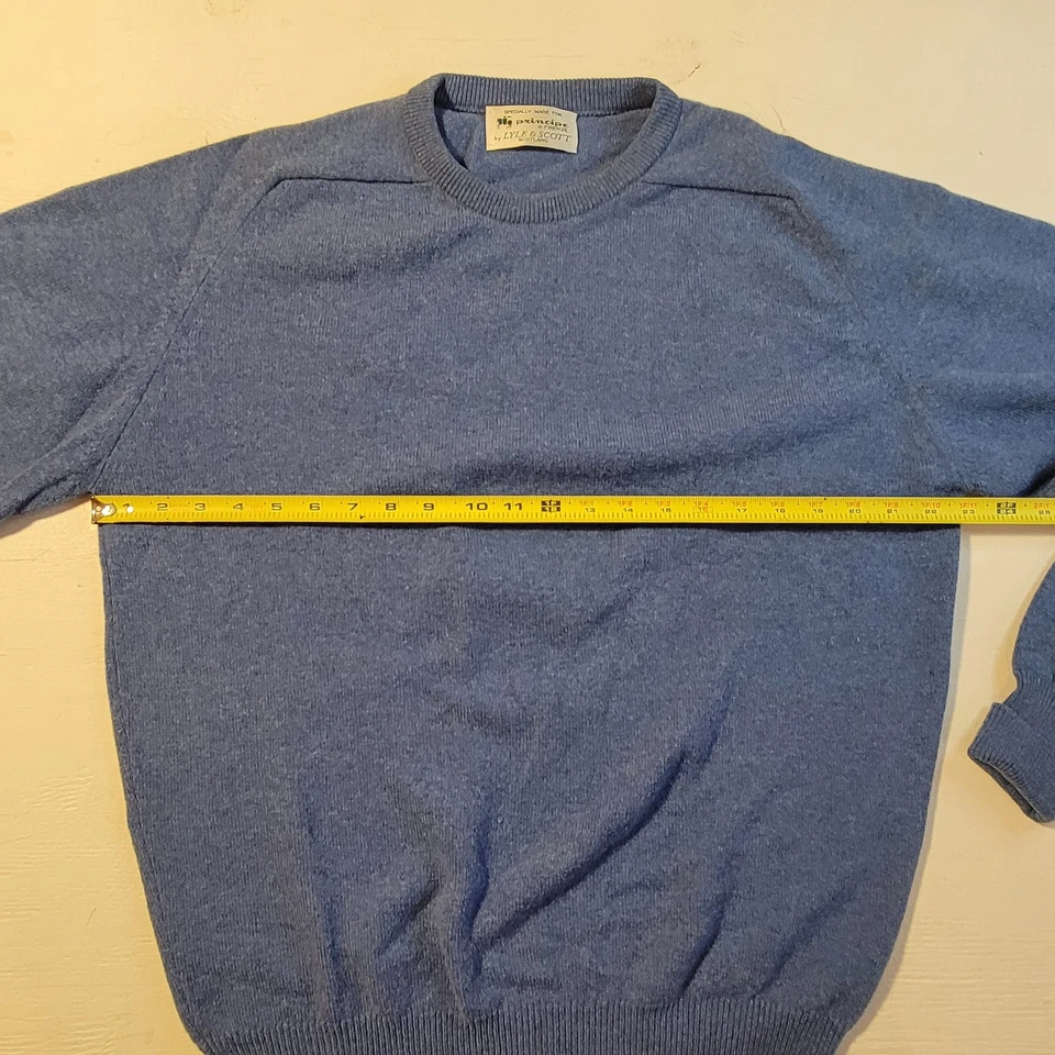 LYLE & SCOTT Principe Di Firenze Men's Blue Med Wool Blend Pullover Crew Neck - Image 4 of 4