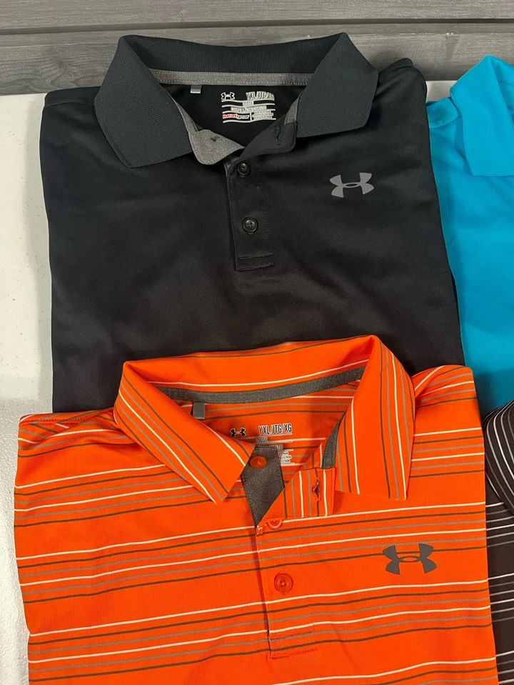 Under Armour Nike Adidas Polo Shirt Youth XL Short Sleeve Dri Fit Poly LOT OF 5 - Image 3 of 4