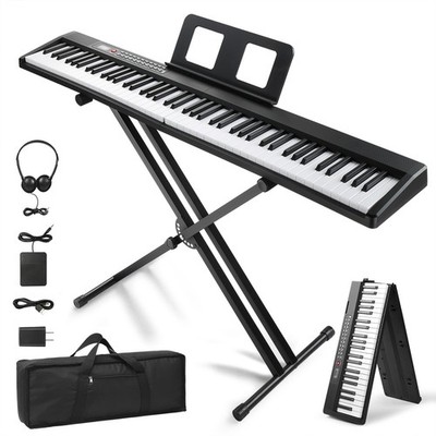 Klappbares 88 Tasten Digitalpiano für Anfänger mit Ständer Kopfhörer Pedal