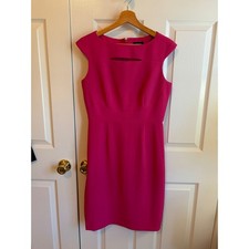 Tahari Arthur S Levine Pink Cutout Sheath Dress Magenta Cap Sleeve Size 6