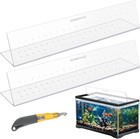 Aquarium Polycarbonate Canopy Set 2 Pcs 22.95 x 11.5 Inch for 33 40 55 Gallon