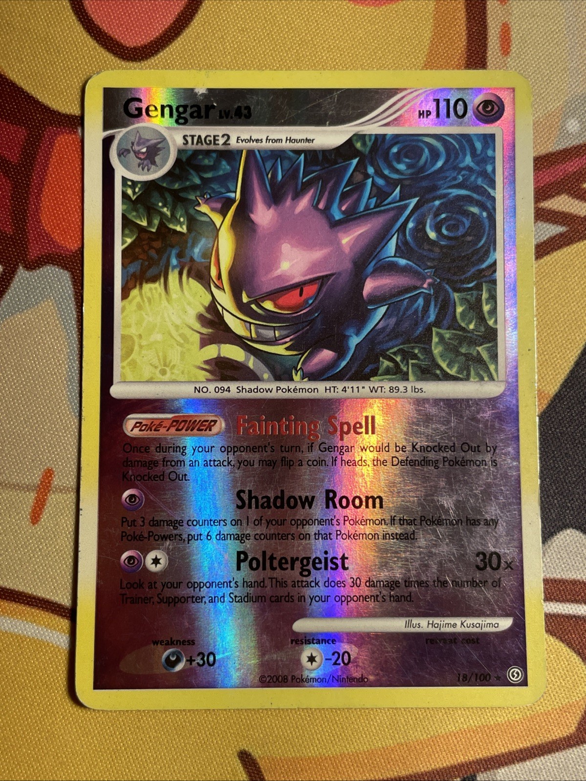 Gengar 18/100 Rare Stormfront Pokemon Reverse Holo Moderately Played