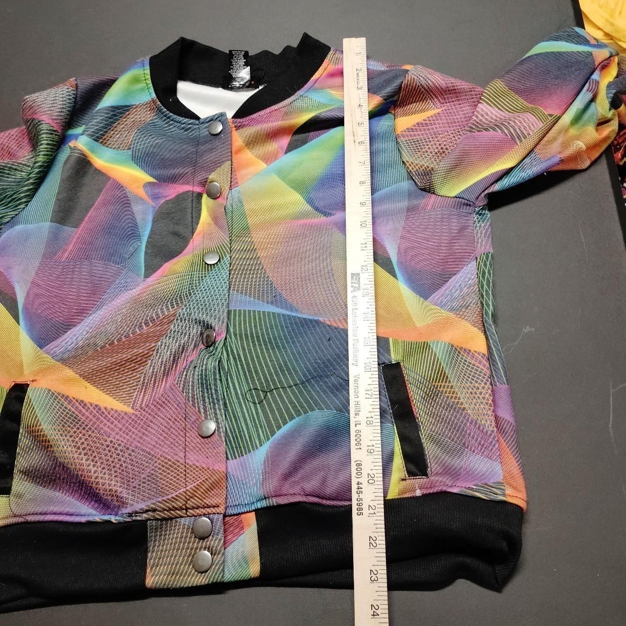 Love Multi Colored Button Up Bomber Jacket Love R… - image 7