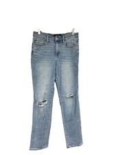 Judy Blue Straight Leg Jeans Stretch Distressed Stars Medium Wash Size 7/28