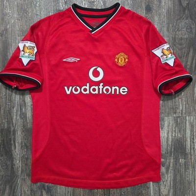 2002 Umbro Manchester United Home Soccer Jersey David Beckham Kids