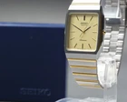 Vintage 1985 [Near MINT / Box] Seiko Chronos 9531-5020 Gold Silver Tank Qz Men's