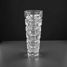 Cristal d’Arques Glasvase 22 cm – Frankreich 1970er Brutalist Kristall