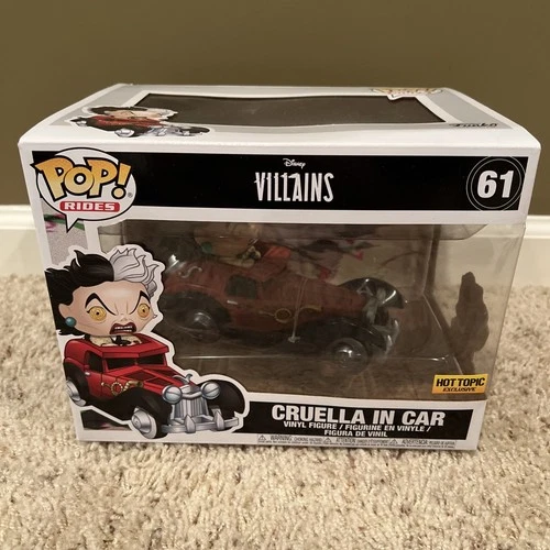 Funko Pop Disney Villains Cruella De Vil In Car #61 101 Dalmatians Exclusive NEW