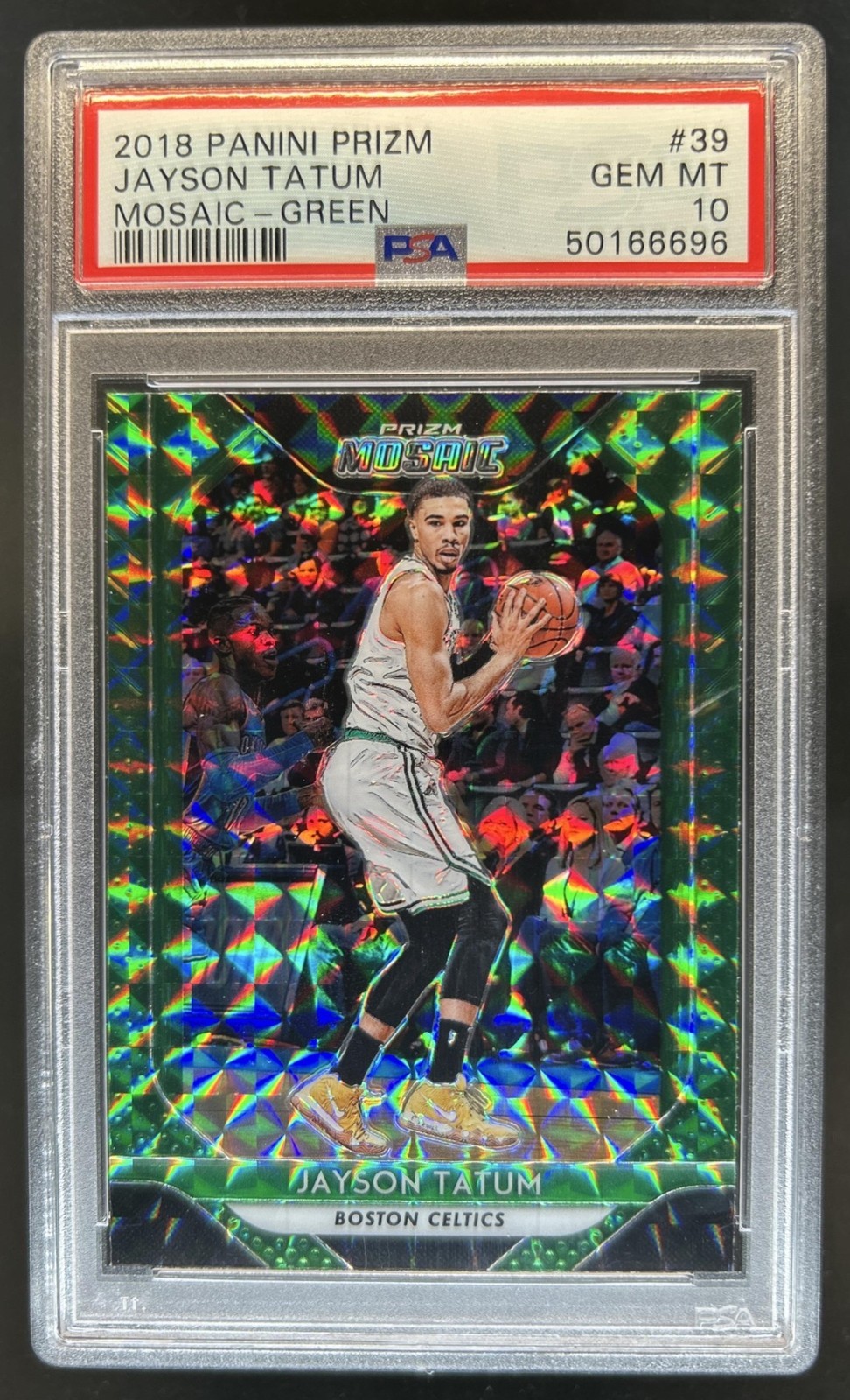 2018-19 Panini Mosaic Prizm Jayson Tatum Green #39 Celtics PSA 10 GEM MINT