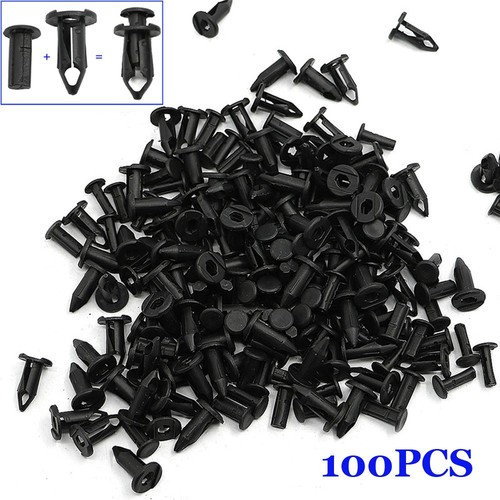 A ABSOPRO Rivetti 11mm Parafango Paraurti Spinta Fermi Plastica Nero (100Set