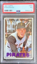 1967 TOPPS STEVE BLASS #562 PSA 7 NM HIGH NUMBERED SERIES POP 141