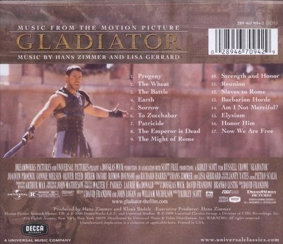LISA GERRARD (COMPOSER/SINGER)/HANS ZIMMER (COMPOSER) - GLADIATOR [MUSIC FROM TH