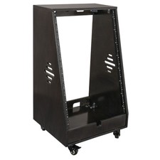 Sound Town DIY Slanted 16U Studio Rack 15mm Plywood Black Espresso SDRK-16TD 
