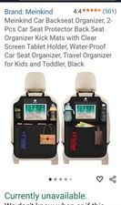 NEW MeinKind Car Backseat Organizer 2Pack Tablet Holder Kick Mats Seat Protector