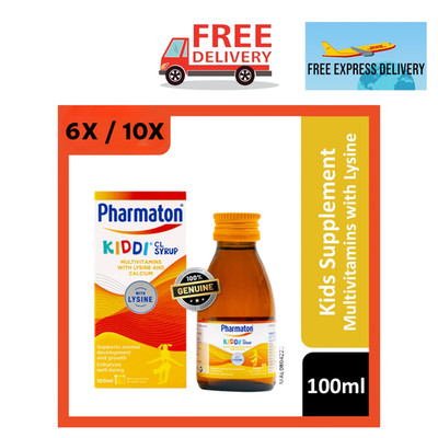6x OR 10x Pharmaton Kiddi CL Syrup 100ml Multivitamin Lysine & Calcium FREEEXP