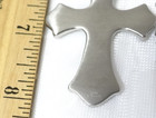 Vtg 316L Stainless Steel Green Enamel Cross Pendant Rhinestone Chain Necklace — photo 3