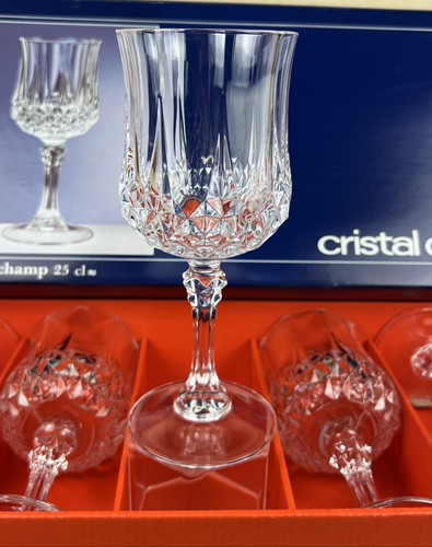 Cristal D'Arques Longchamp 25cl/8.45oz Wine Glasses Set of 6 Lead Crystal France