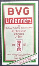 Nachdruck Faltplan BVG Liniennetz von 1951 Straßenbahn Omnibus U-Bahn  1: 50 000