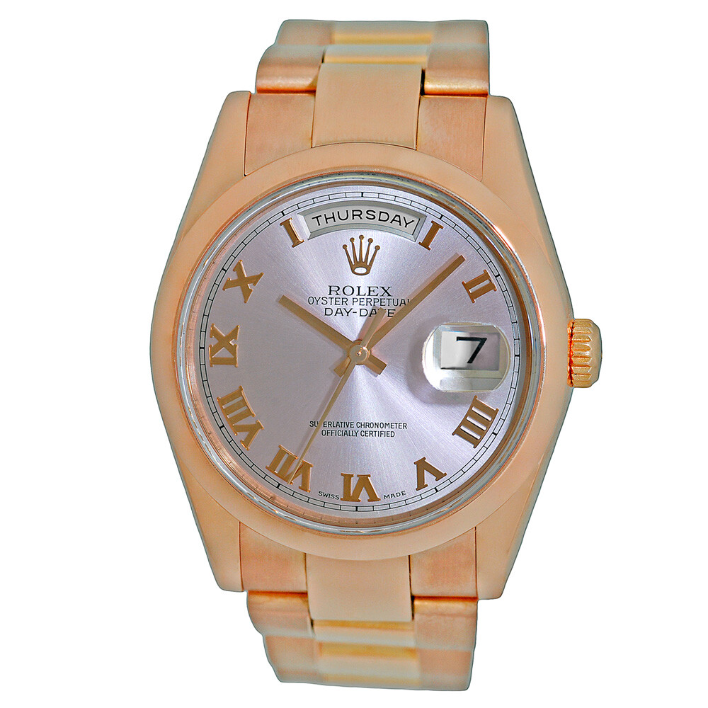 ROLEX 18K Rose Gold 36mm Day-Date Pink 118205 Warranty BOX | eBay