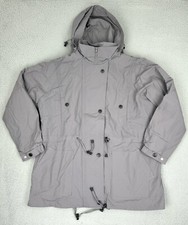 Tudor Court By Haband Jacket Large Gray Removable Hood And Lining