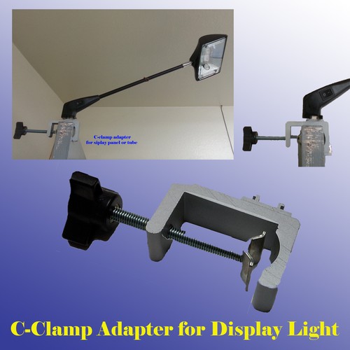 Strong C-clamp Adapter Converter Pop Up Tension Booth Display Light LED Panel  - Picture 1 of 6