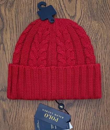 Polo Ralph Lauren Men’s Red #620 Beanie Cable Knit w/ Signature Pony, OS - Picture 2 of 2