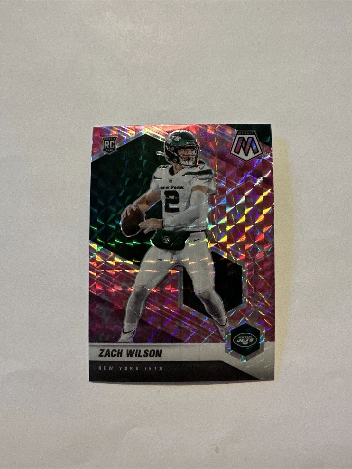 2021 Mosaic Football Zach Wilson Pink Camo  Rookie Jets #302