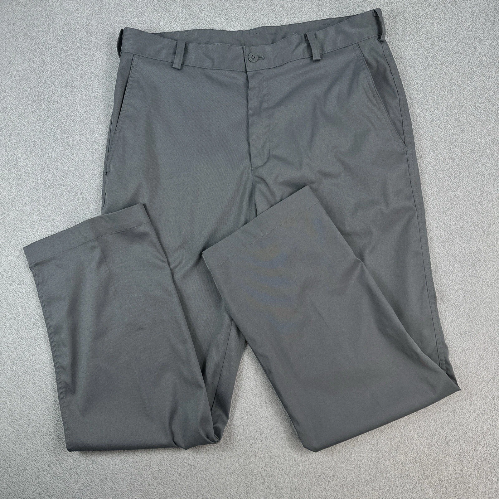Nike Golf Pants Mens 32x30 Gray Chino Flat Front Tech DriFit Performance Stretch