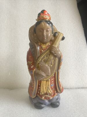 Benten Goddess Sake Decanter Hand Painted Porcelain Kamotsuru 