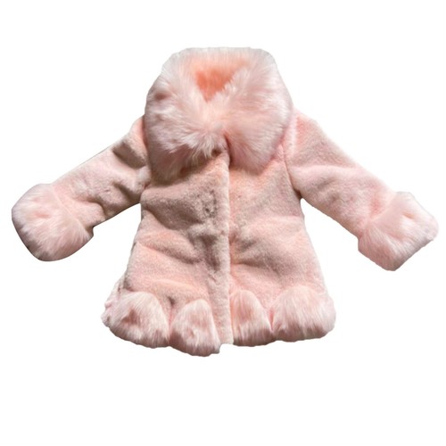 Toddler Girls Winter Fleece Coat Kids Warm Faux Fur Jacket Long Sleeve Cardigan - Picture 8 of 15