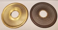 Door Lock Brass Plated Round 8" Plates (2x)