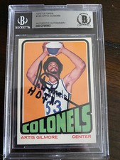 ARTIS GILMORE AUTO SIGNED 1972-73 TOPPS ROOKIE CARD BECKETT BAS SLABBED #180