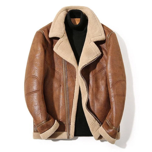 VETEMENTS Giacca pelliccia uomo calda western bavero spessa corta bella moda cappotto moto