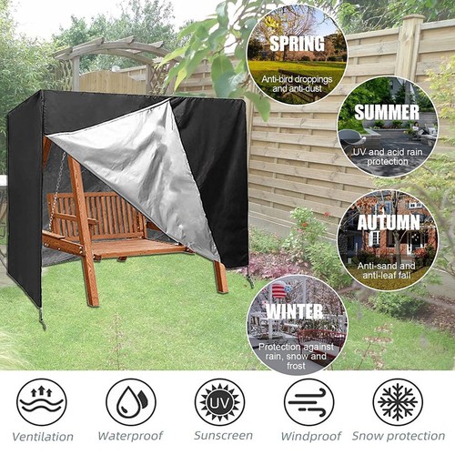 3 Seater Garden Swing Patio Swings Chair Cover, Windproof and Anti Sunshine UK - Picture 12 of 13