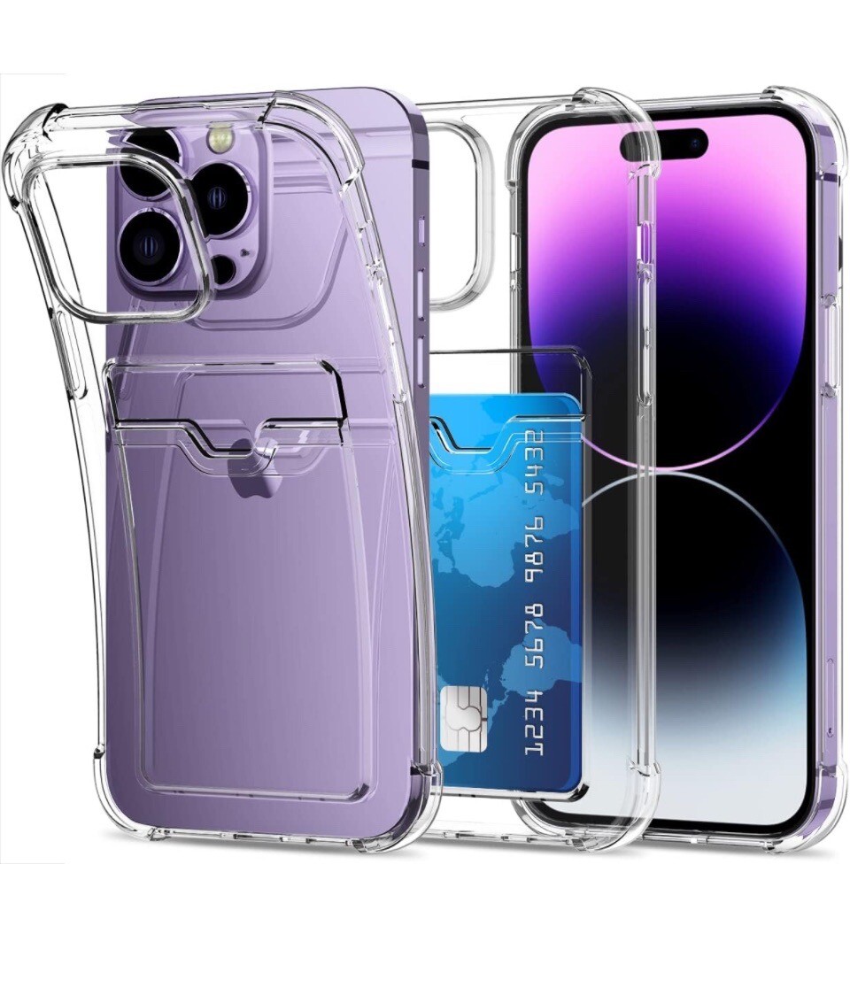 Aeska Clear TPU Card Holder Case for iPhone 14 6.1 Inch New in Original Packaging-image