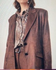 Blazer Giacca Effetto Suade Camoscio Marrone Gaelle