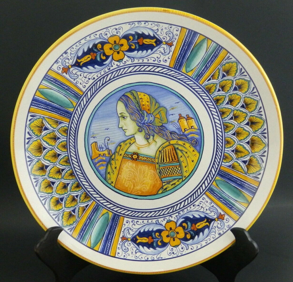 Deruta Italian Pottery Handpainted Lady/Woman Portrait 14"