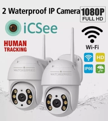 2X Telecamera Esterna ICSEE CAM PTZ WIFI Camera WIRELESS Esterno SMART NEW