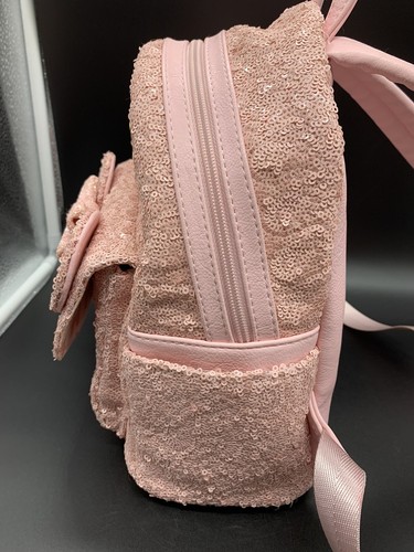 Disney Loungefly Millennial Pink Sequins Mini Backpack- Original Logo Rare HTF - Picture 9 of 17