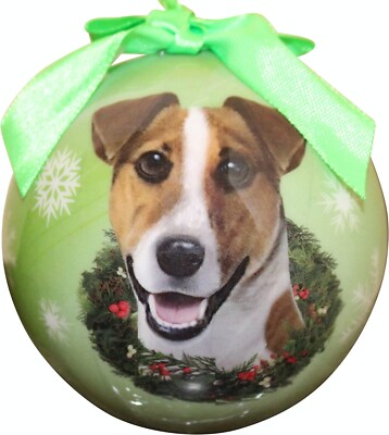 E & S Pet Jack Russell Christmas/Holiday Dog Ornament Shatter Proof Ball