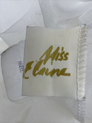 Vintage Miss Elaine Sheer Robe Size Medium White Lace Embroidered Womens - Picture 5 of 6