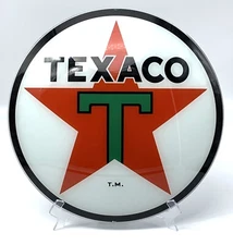 TEXACO 15" Gas Pump Globe Glass Face/ Lens - TEXACO STAR  Made in the USA!!