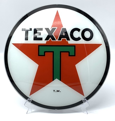 TEXACO 15" Gas Pump Globe Glass Face/ Lens - TEXACO STAR Made in the USA!!